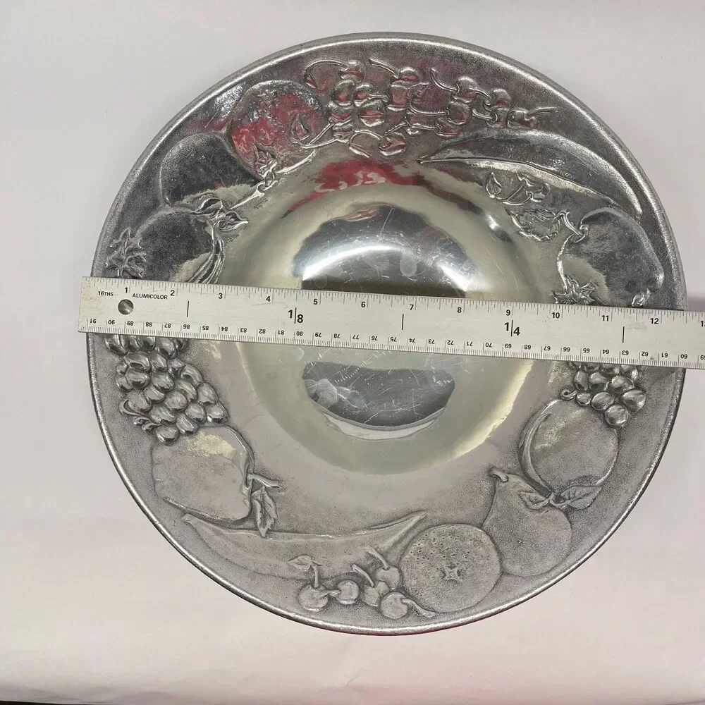 Vintage RWP WILTON Armetale Fruit Pattern Lg Silver Serving/Salad Bowl 12.5